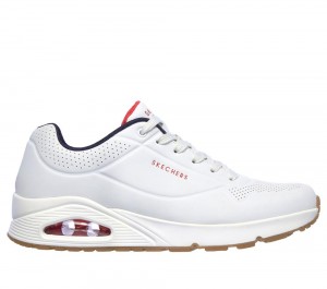 Men Skechers Uno - Stand on Air Sneakers White / Navy USA | 7169-EFGRU