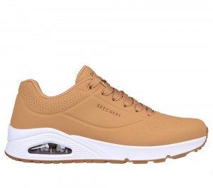 Men Skechers Uno - Stand on Air Sneakers Tan Grey USA | 5894-LHCQB