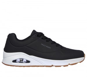 Men Skechers Uno - Stand on Air Sneakers Black USA | 0917-VKDYX