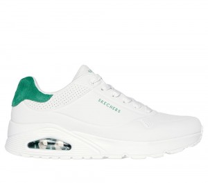 Men Skechers Uno - Suited On Air Lace Up White / Green USA | 4359-LEFRG