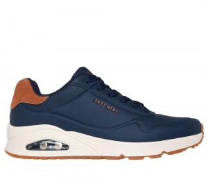 Men Skechers Uno - Suited On Air Lace Up Navy USA | 9740-RFOPI