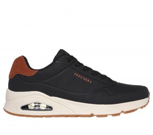 Men Skechers Uno - Suited On Air Sneakers Black USA | 2685-CYVAU