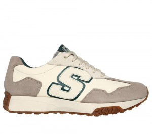 Men Skechers Upper Cut Neo Jogger - Lantis Lace Up Off White USA | 9713-KHSBN