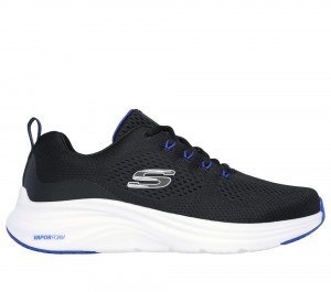 Men Skechers Vapor Foam Lace Up Black / Blue USA | 1068-OZLNQ