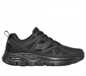 Men Skechers Work: Arch Fit SR Axtell Sneakers Black USA | 5734-IBJKX