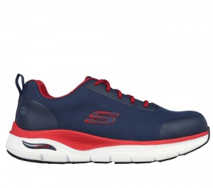 Men Skechers Work: Arch Fit SR - Ringstap Work Shoes Navy / Red USA | 3176-VQWPE