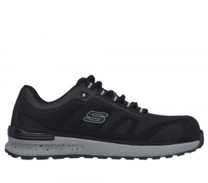 Men Skechers Work: Bulklin - Bragoo Work Shoes Black USA | 3758-VCFDX
