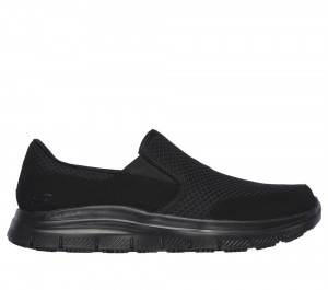 Men Skechers Work Relaxed Fit: Flex Advantage - McAllen SR Work Shoes Black USA | 5089-LWBVN