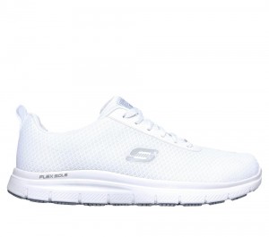 Men Skechers Work Relaxed Fit: Flex Advantage - Bendon SR Work Shoes White USA | 7426-KZUMS