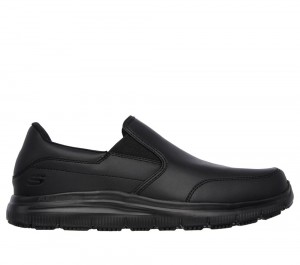 Men Skechers Work Relaxed Fit: Flex Advantage SR - Bronwood Sneakers Black USA | 2835-MEITP
