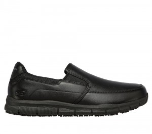 Men Skechers Work Relaxed Fit: Nampa - Groton SR Work Shoes Black USA | 1860-AJTGE