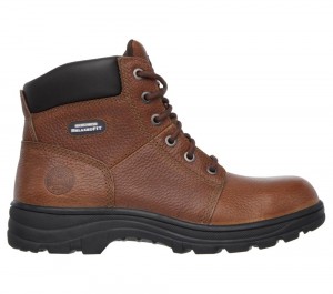 Men Skechers Work Relaxed Fit: Workshire ST Boots Brown USA | 8349-TUBDC