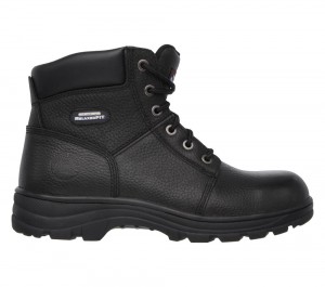 Men Skechers Work Relaxed Fit: Workshire ST Boots Black USA | 4853-KVUBN