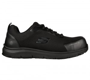 Men Skechers Work: Ulmus SR Work Shoes Black USA | 9741-KXZWA
