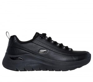 Women Skechers Arch Fit 2.0 - Star Bound Lace Up Shoes Black USA | 3089-TQLMC