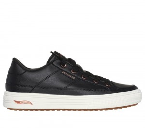 Women Skechers Arch Fit Arcade - On My Way Slip On Shoes Black USA | 4895-FBSMJ
