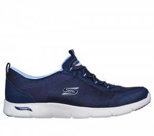 Women Skechers Arch Fit Refine - Her Ace Slip On Shoes Navy / Blue USA | 2547-QGNTH