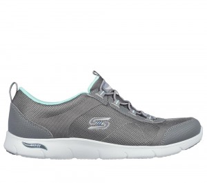 Women Skechers Arch Fit Refine - Her Ace Slip On Shoes Grey / Multicolor USA | 6139-CFQUK