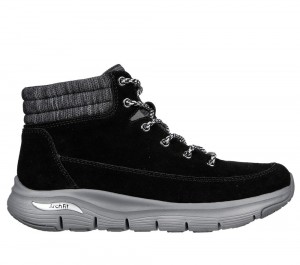 Women Skechers Arch Fit Smooth - Comfy Chill Boots Black USA | 4687-LBKFO