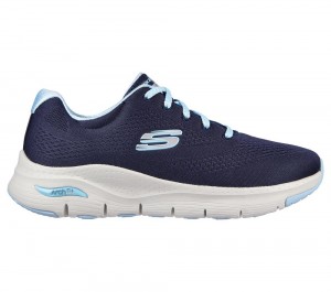Women Skechers Arch Fit - Big Appeal Lace Up Shoes Navy / Light Blue USA | 8362-YOJRM