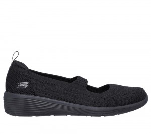 Women Skechers Arya - Mellow Idea Wedges Black USA | 2146-WTKXC