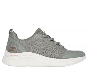 Women Skechers BOBS Arch Comfort B Sweet - A Pinch Lace Up Shoes Olive USA | 6124-ZCRGP
