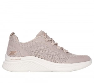 Women Skechers BOBS Arch Comfort B Sweet - A Pinch Lace Up Shoes Natural White USA | 6789-TWLRN