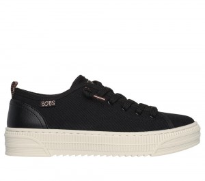 Women Skechers BOBS Copa Canvas Shoes Black USA | 7519-XSDCJ