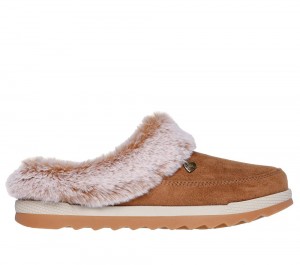 Women Skechers BOBS Cozy Chill Slip On Shoes Chestnut Brown USA | 1967-DHZMQ