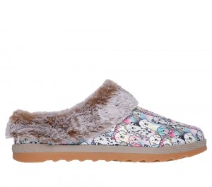 Women Skechers BOBS Cozy Chill - Cozy Spot Slip On Shoes Taupe / Multicolor USA | 8576-IOJGX