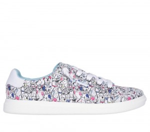 Women Skechers BOBS D'Vine - Doodle Fair Canvas Shoes White / Multicolor USA | 7259-VOUTJ