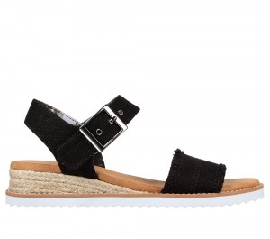 Women Skechers BOBS Desert Kiss - Adobe Princess Sandals Black USA | 9863-SLYMZ