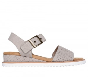 Women Skechers BOBS Desert Kiss - Serendipitous Sandals Taupe Brown USA | 7943-OYJZH
