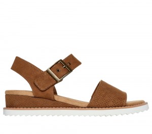 Women Skechers BOBS Desert Kiss - Serendipitous Sandals Chestnut Brown USA | 8193-UMGTW
