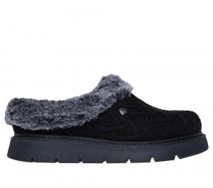 Women Skechers BOBS Keepsakes Lite - Warm Regards Slip On Shoes Black USA | 7305-TVYRS