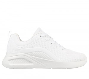 Women Skechers BOBS Sport Buno - How Sweet Lace Up Shoes White USA | 1496-WDVJC