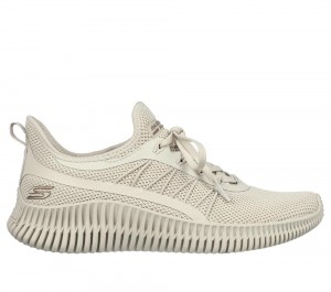 Women Skechers BOBS Sport Geo - New Aesthetics Slip On Shoes Taupe Brown USA | 7142-CTYIR
