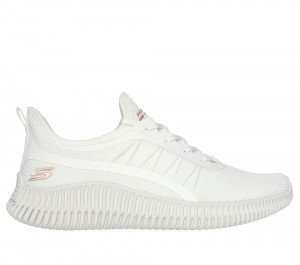 Women Skechers BOBS Sport Geo - New Aesthetics Slip On Shoes Off White USA | 1685-GKLER