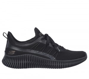 Women Skechers BOBS Sport Geo - New Aesthetics Slip On Shoes Black USA | 2503-RZGDE