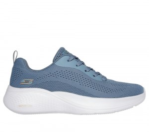Women Skechers BOBS Sport Infinity Lace Up Shoes Slate Light Navy Blue USA | 4793-KOQAG