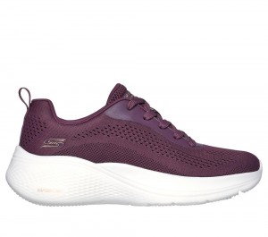 Women Skechers BOBS Sport Infinity Lace Up Shoes Dark Purple USA | 9182-KVOZE