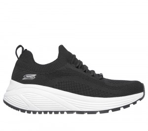 Women Skechers BOBS Sport Sparrow 2.0 - Allegiance Crew Slip On Shoes Black USA | 2905-PNIFB