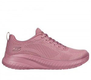 Women Skechers BOBS Sport Squad Chaos - Face Off Lace Up Shoes Raspberry Purple USA | 9784-ZKHQF