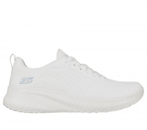 Women Skechers BOBS Sport Squad Chaos - Face Off Lace Up Shoes Off White USA | 0673-CDGZH