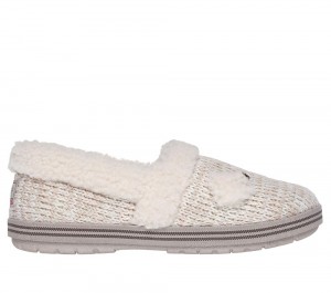 Women Skechers BOBS Too Cozy - Puppy Pal Slip On Shoes Off White USA | 9861-VAJGR