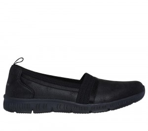 Women Skechers Be-Cool - Classy Step Slip On Shoes Black USA | 1830-ILQRX