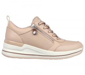 Women Skechers Billion 2 - Side Lines Wedges Natural White USA | 0834-KSOTB