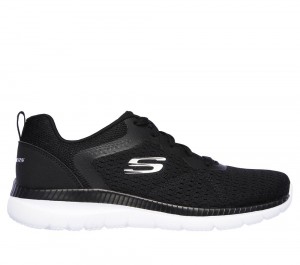 Women Skechers Bountiful - Quick Path Sneakers Black / White USA | 2673-XYVKC