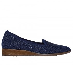 Women Skechers Cleo Sawdust - Twinkle Flat Shoes Navy USA | 0692-VTDAN