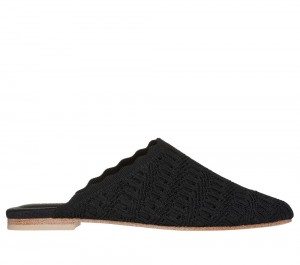Women Skechers Cleo Snip - Sweet Daffodil Slip On Shoes Black USA | 6213-FXCAO